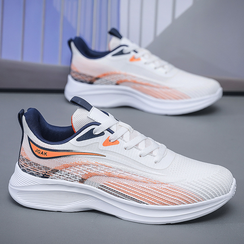 Zapatos de hombre de talla 50, zapatos deportivos, malla, transpirable, fondo sólido, zapatos para correr de talla extra grande, zapatos blancos antideslizantes deportivos para estudiantes