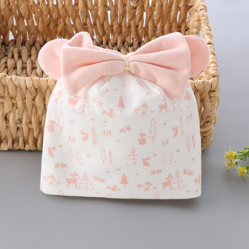 Cartoon princess baby hat newborn double-layer confinement hat 0-3 months baby head protective cap children's air-conditioning cap