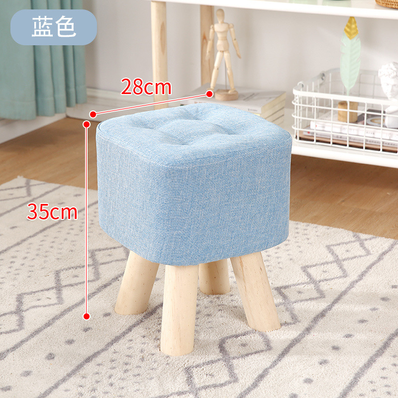 Taburetes de tela creativos pequeños taburetes caseros adultos sofá taburetes sala de estar dormitorio red roja taburetes de madera sólida silla pequeña