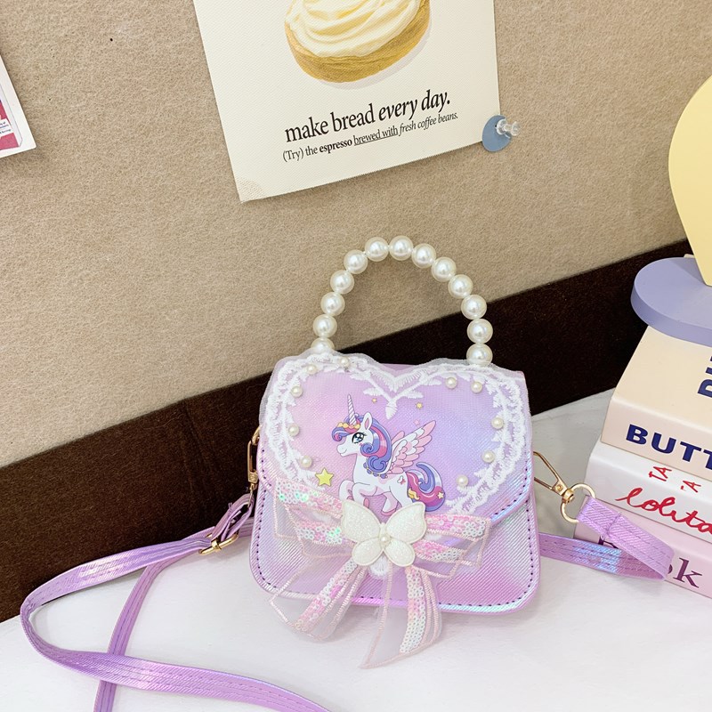 La niña transfronteriza Aisha bolso de hombro de este año, bolso de perla de moda popular, bolso de hombro para niños coreanos.