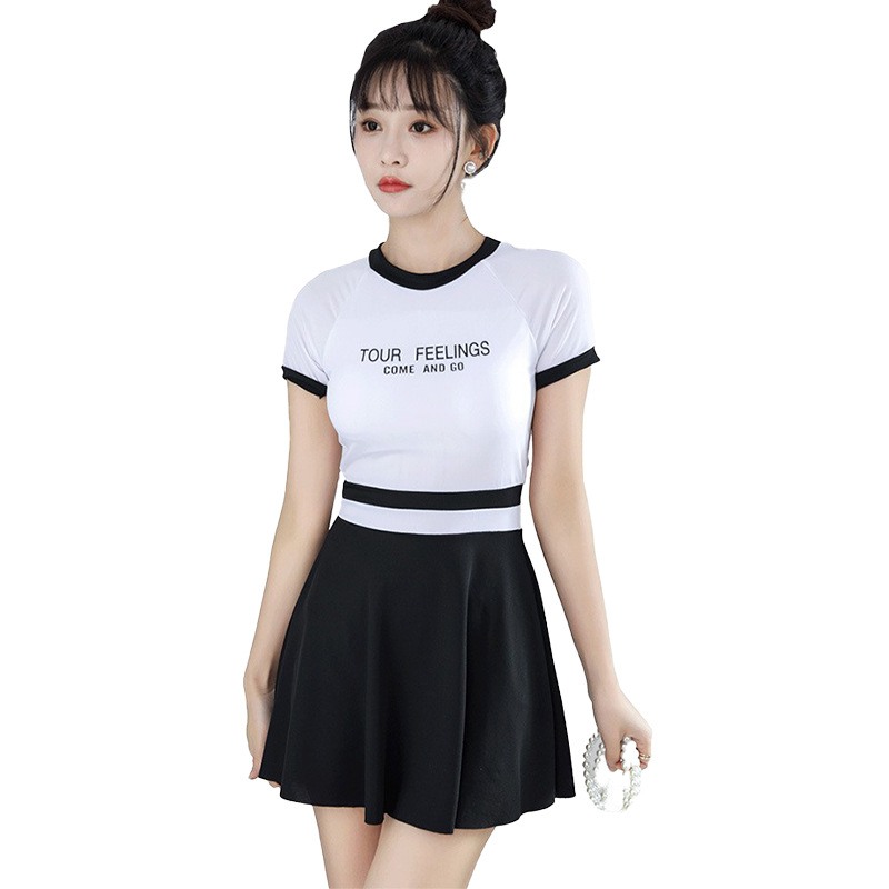 2023 nuevo traje de baño de verano de las mujeres split conservador deportes ins estilo adelgazamiento vientre cubriendo deportes traje de baño de aguas termales