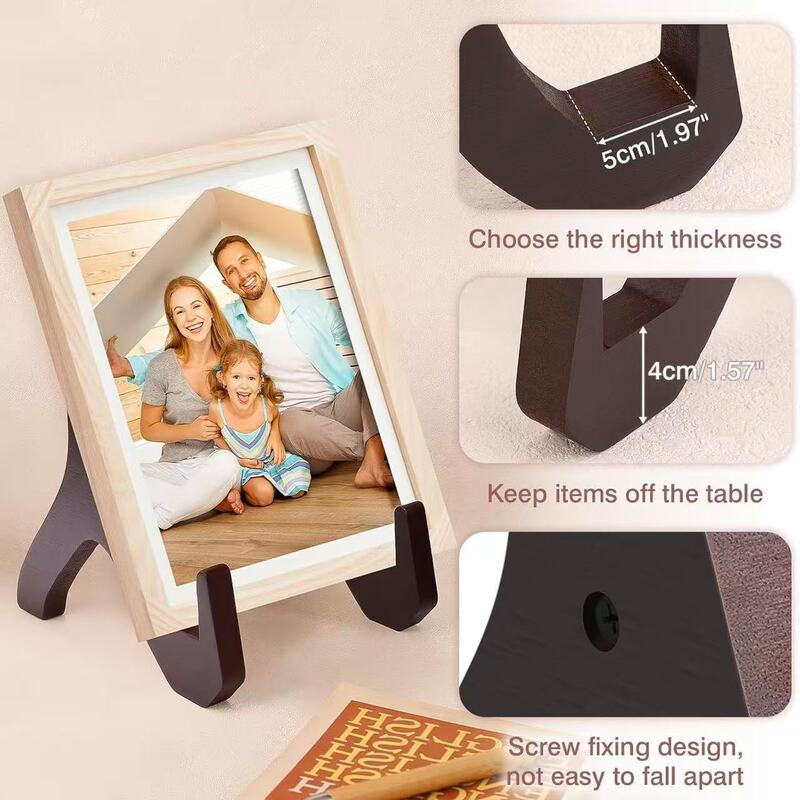Wooden Photo Frame Stand, Vinyl Record Storage Rack Base, Solid Wood Multi-Purpose Kitchen Tabletop Recipe Holder Wooden Photo Frame Stand, Vinyl Record Storage Rack Base, Solid Wood Multi-Purpose Kitchen Tabletop Recipe Holder