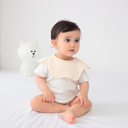 Male and female baby bibs eating saliva napkin cotton gauze bib absorbent summer newborn baby 360 degree rotatable
