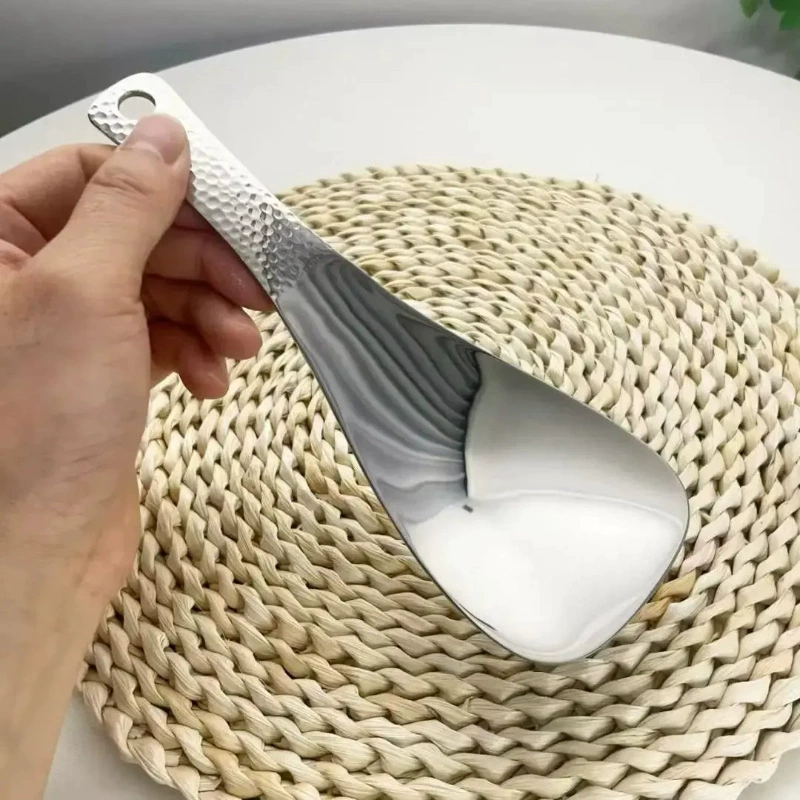 Молотая рисовая ложка из нержавеющей стали, суповая ложка, лопатка для риса, утолщенная, нескользящая, с антипригарным покрытием, бытовая ложка для риса