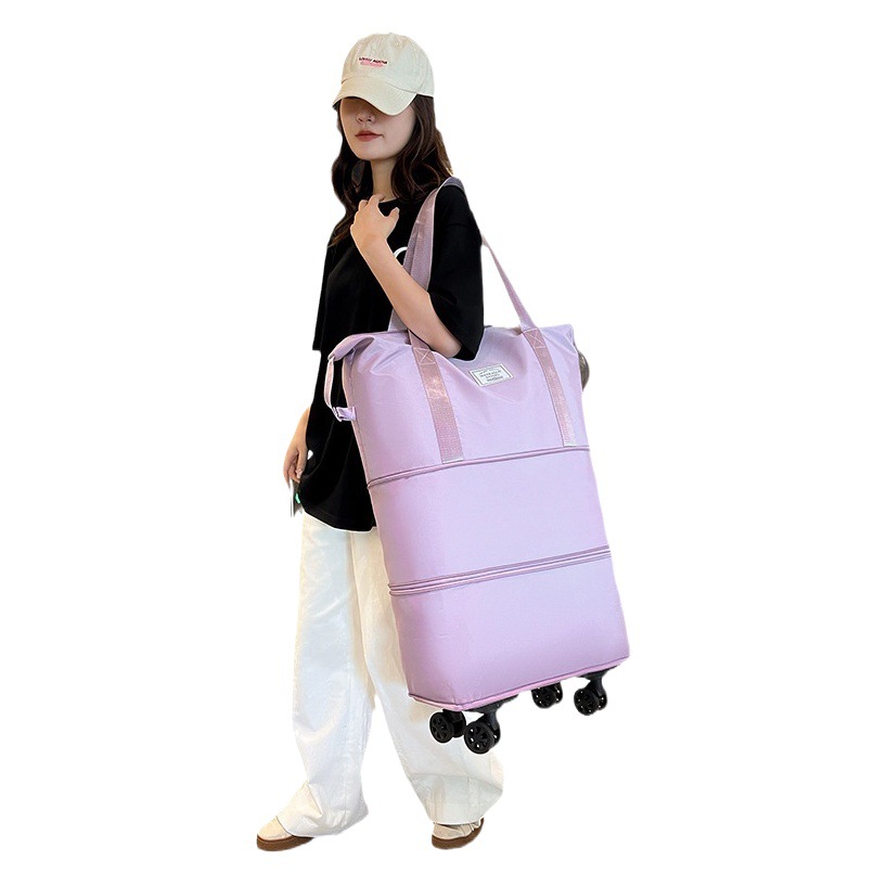 Bolsa de viaje de ropa de gran capacidad conveniente conjunto de equipaje de la carretilla bolsa de viaje de corta distancia bolsa de tela Oxford pendiente Bolsa De mujer
