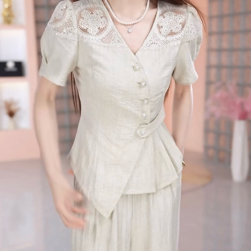 Xiaoxiangfeng ファッションスーツ女性のための 2025 新作夏ホットスタイルファッショナブルな社交界の女性ライト高級ハイエンド 2 点セット|undefined