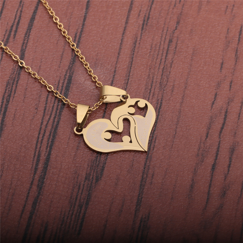 Full Cut Polished Heart Pendant Necklace display picture 5
