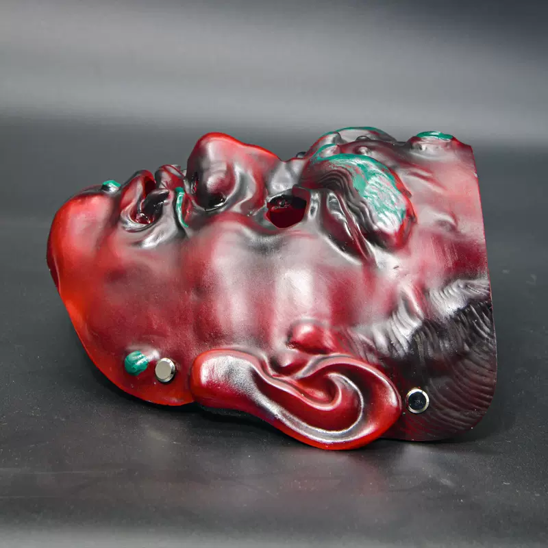 面甲天王面具 万圣节恐怖古代武士影视游戏周边道具 甲胄乳胶面具