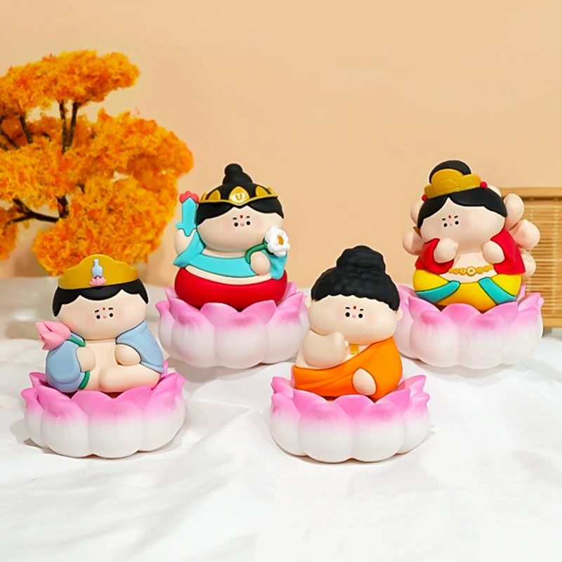 Маленькие ночники вместе с маленьким бодхисатвой, милые Buddhist украшения пейзажной зоны храмовые украшения не волнуйтесь за падающие игрушки
