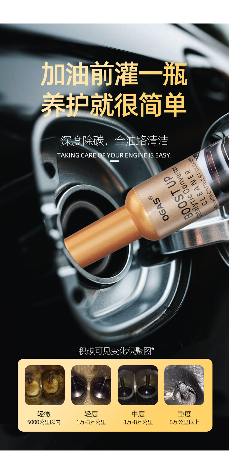 Car Fuel Additive Three-Way Catalytic Gasoline Power Enhancer Cleaning Agent Removes Carbon Deposits in the Fuel System and Cleans Exhaust Gases
