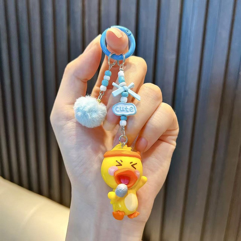 오리 인형 키링 - 파란색