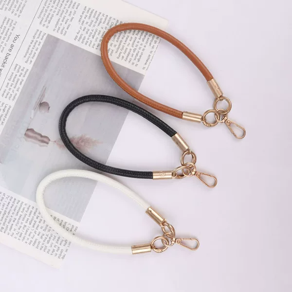 PU Leather Litchi Pattern Mobile Phone Lanyard Light Luxury Wrist Pendant Wristband Hand Rope Simple Keychain