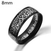 Accessory stainless steel, carved retro ring, 2023, European style, 8mm