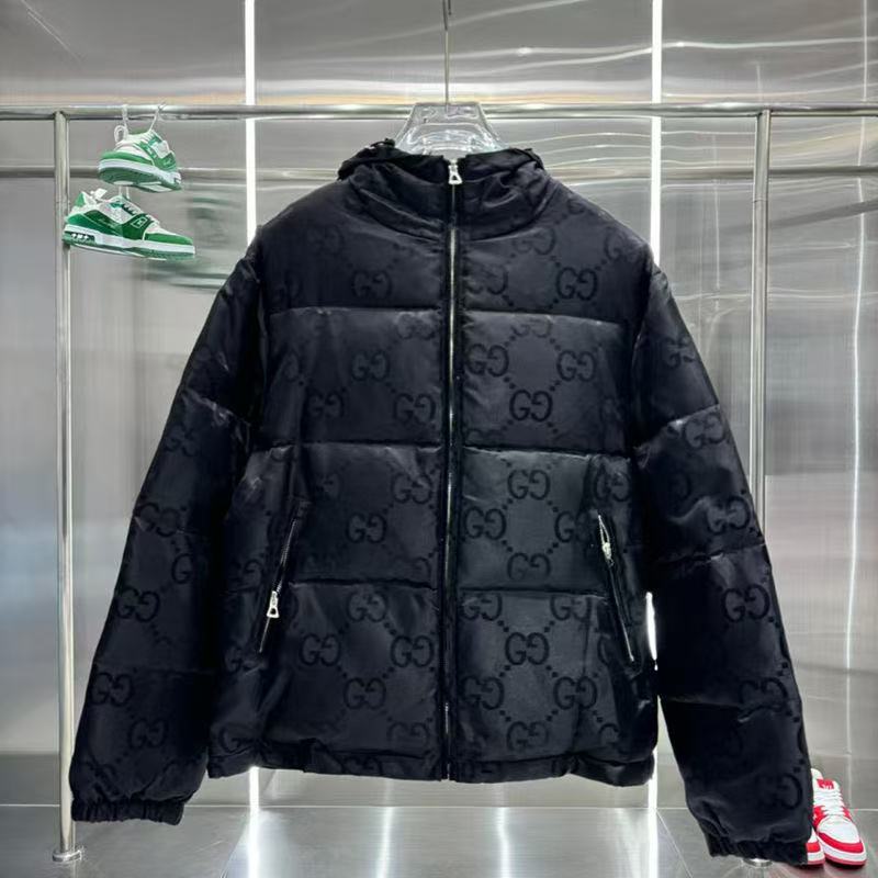 跨境冬装男纹花刺绣棉服暗纹提花连帽加厚保暖服情侣古cci棉外套c|undefined
