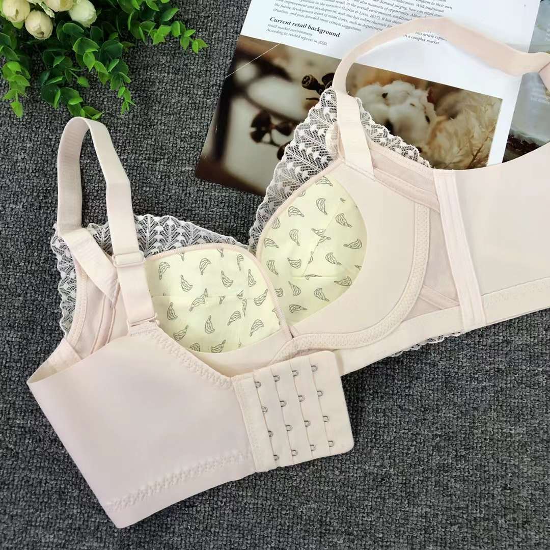 Nuevo sujetador inalámbrico moda Jacquard de encaje transpirable cómodo clásico cuatro breasted ropa interior para las mujeres al por mayor