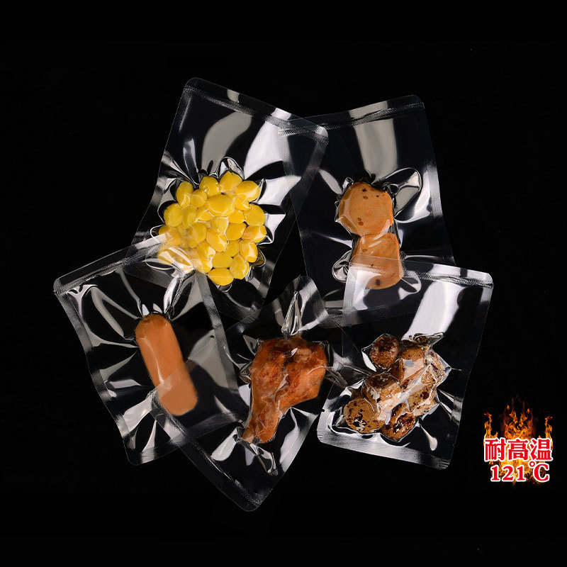 Steam-resistant vacuum food packaging transparent high-temperature vacuum bag ready-to-eat food preservation plastic bag with printing capability