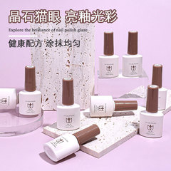 新款美甲冰透碎鑽貓眼膠新色系牢固持久光彩甲油膠美甲店專用批發