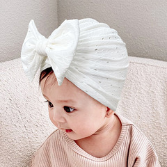 2023 Autumn New Baby Floral Bow Hat Children Breathable Hole Headband Hat Infant Hat