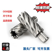 钢板钻M2深孔空心钻头高速钢磁力钻取芯钻 不锈钢钻专用跨境 55mm