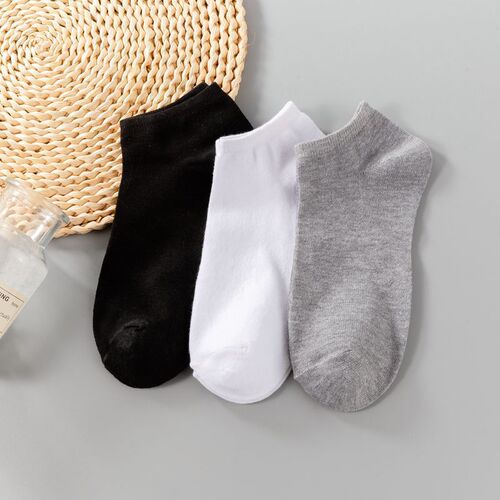Men's Plain Color Ship Socks Summer Thin Low-top Slip-on Short Socks Sweat-absorbent Short-cuffed Simple Breathable Invisible Socks