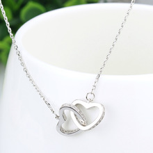 钛钢爱心吊坠心形项链女ins风时尚轻奢心心相印锁骨链送女友链条