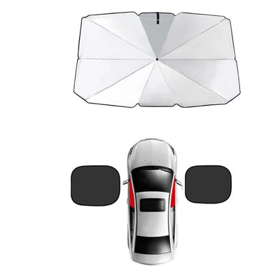 Sunshade with Silver Coating — Sun shade - titanium-silver-leather-case-large-front-side-window