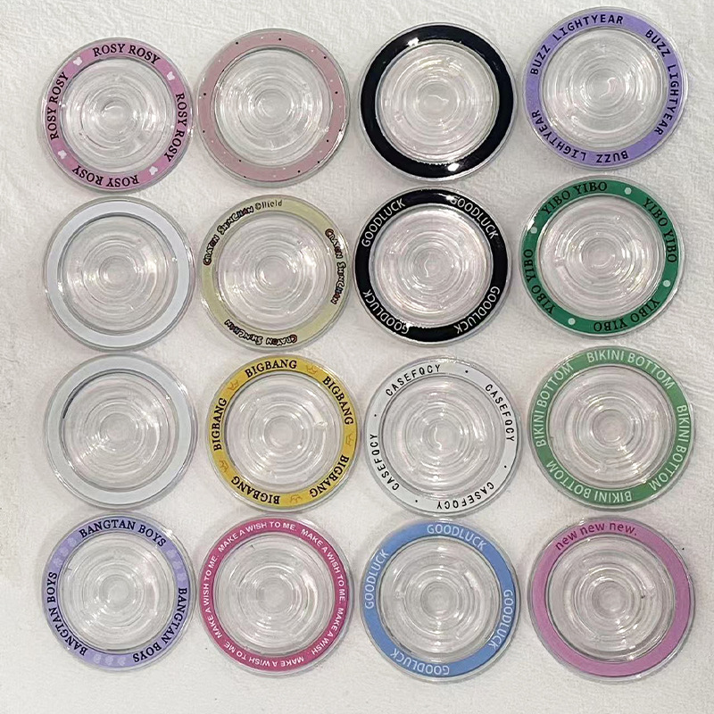 Magnetic Suction Base Magsafe Mobile Phone Airbag Holder Base Transparent Magnetic Accessory with Resin Painting Round Shape Magnetic Suction Base Magsafe Mobile Phone Airbag Holder Base Transparent Magnetic Accessory with Resin Painting Round Shape