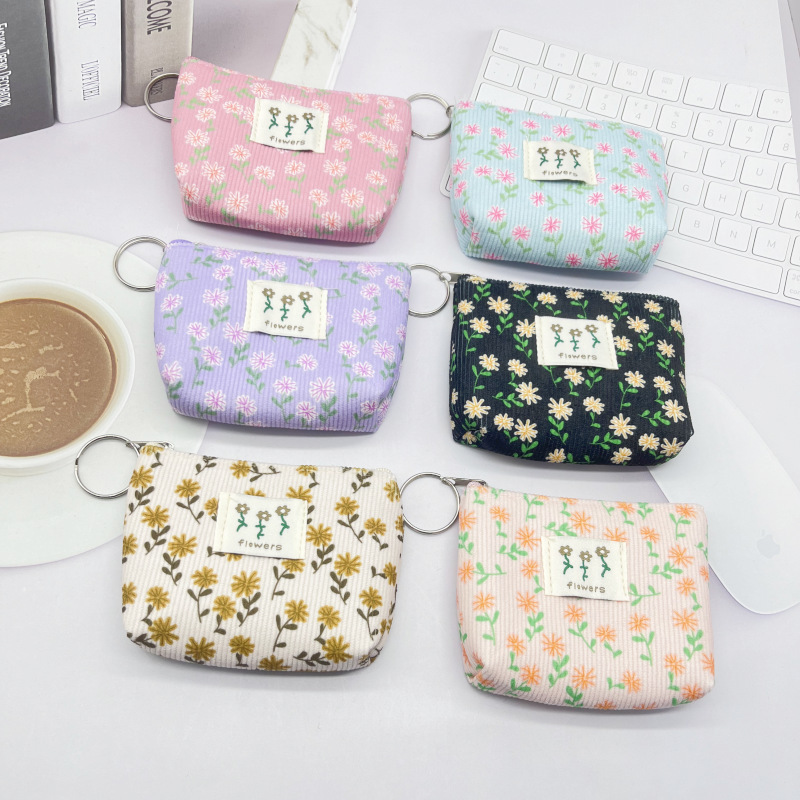 New Coin Purse Pastoral Style Small Fresh Simple Coin with Key Ring Small Wallet Small Jewelry Storage Bag Manufacturer New Coin Purse Pastoral Style Small Fresh Simple Coin with Key Ring Small Wallet Small Jewelry Storage Bag Manufacturer
