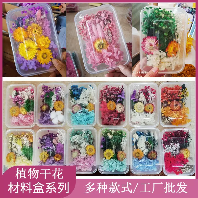 干花批发永生花diy浮游花香薰蜡烛相框团扇幼儿园手工压花材料包