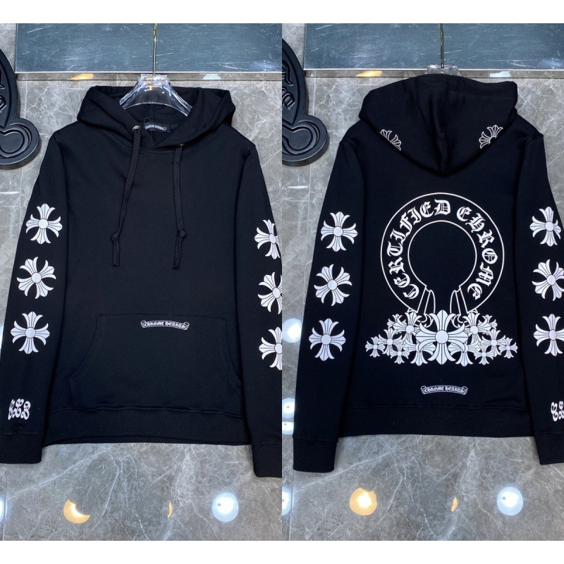 Chrome Heart Hoodie 克罗伈十字架连帽卫衣跨境宽松男女拉链帽衫|undefined