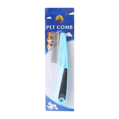 Flea comb stainless steel brush pet plastic anti-slip comb cat flea comb needle comb pet supplies wholesale