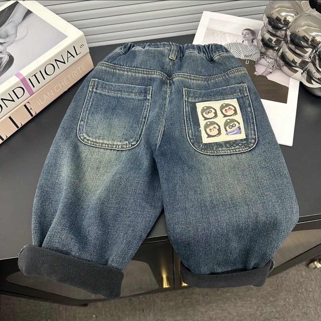 Nuevos niños con pantalones de vaqueros suaves de terciopelo, pantalones de invierno, pantalones largos, hombres y mujeres, lindos pantalones de terciopelo, pantalones de harun. image 6