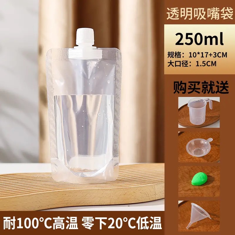 Fabricantes de bolsas de medicina china al por mayor, bolsas de decocción, dispensadores de líquidos desechables, té de hierbas, bolsas de boca transparentes autosuficientes con boca grande