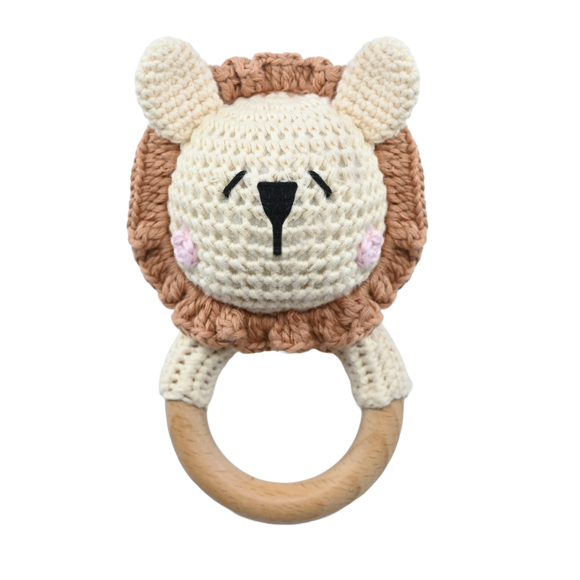 Productos para bebés círculos de haya para bebés, bebés creativos, manos tranquilizadoras, cuentas, ganchillo de animales, campanas