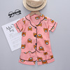 Summer cartoon children's pijama suitable for men and women, Korean style, wholesale, with short sleeve