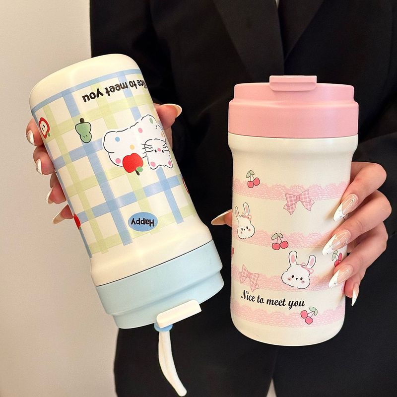 可爱便携随行保温杯大容量女生高颜值吸管水杯办公室便携咖啡杯|undefined