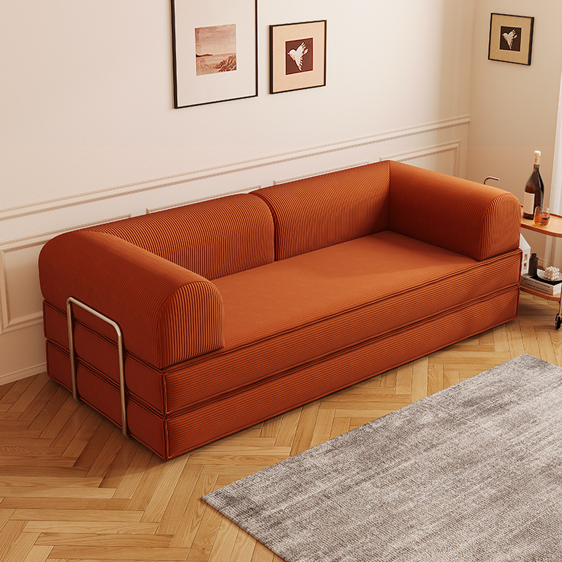 Foreign Trade Export Compressed Roll Package High-Density Folding Sofa Bed All-In-One Living Room Double Sofa Cross-Border Factory