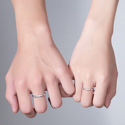 s925 sterling silver French I love you jetaime couple ring men and women open adjustable ring simple