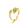 Fashionable green ring, diamond encrusted, European style, on index finger