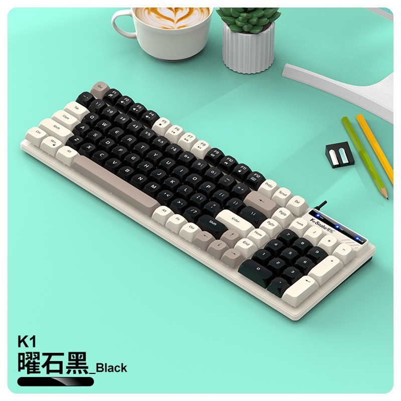 マムシkm 100有線キーボードマウスセットマウス機械手触り色合わせUSBオフィスコンピュータノート|undefined