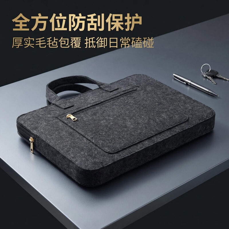 Laptop Bag, Universal New Style Felt Bag, Men's and Women's Handbag, File Storage Bag, Business Briefcase