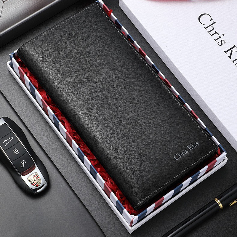 Chris Kiss High-Grade Men's Wallet Long Genuine First Layer Cowhide Luxury Brand Youth Wallet Men Wholesale