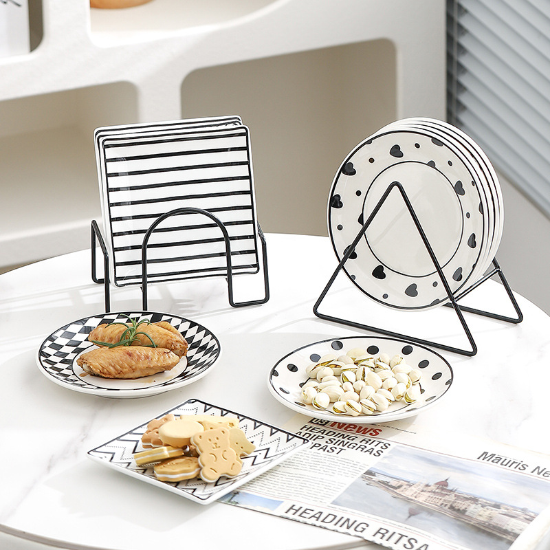 赫本風陶瓷吐骨碟家用骨盤碟子餐桌垃圾渣盤零食點心盤可進洗碗機