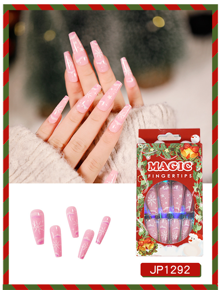 Nail Patches Nail Supplies Christmas Cute Snowflake Elk Resin Nail Patches 1 Set