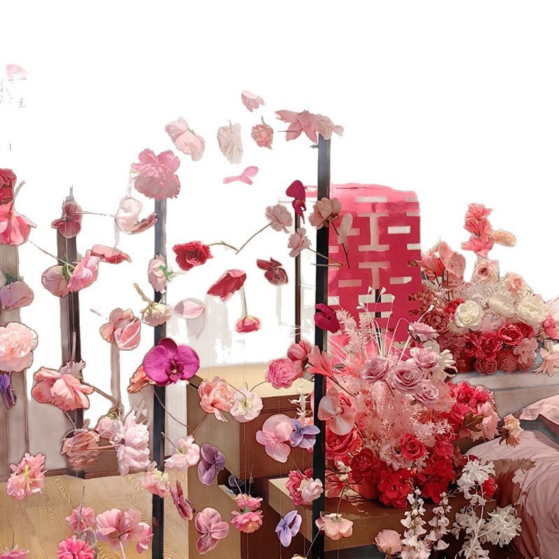 悬浮花婚礼diy花帘子材料包花吊饰挂饰商场结婚氛围布置|undefined