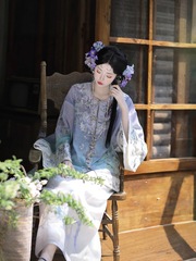 汉服清汉女重工刺绣新中式国风印花渐变套装复古包裙2025春夏新款