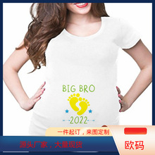 ebay欧美婴儿装2022印花孕妇T恤孕妇短袖新款妈妈T恤衣服