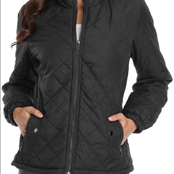 2023 European and American women's quilted jacket coat cotton-padded jacket zipper stand collar padded jacket with pocket factory outlet