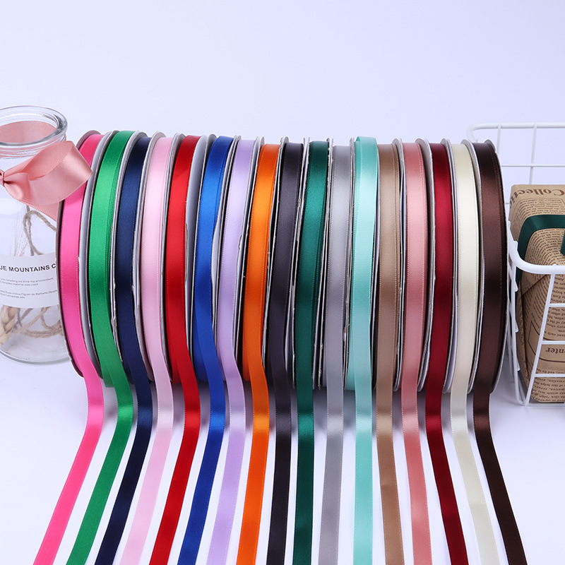 1cm cinta de poliéster arco DIY cinta boda fresco ramo fruta caja de regalo de embalaje colorido satén cinta decorativa