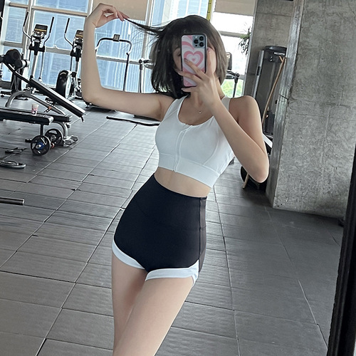 Yoga shorts for women, high-waisted fitness tight quick-drying pants, peach butt lifting sports training running three-point pants